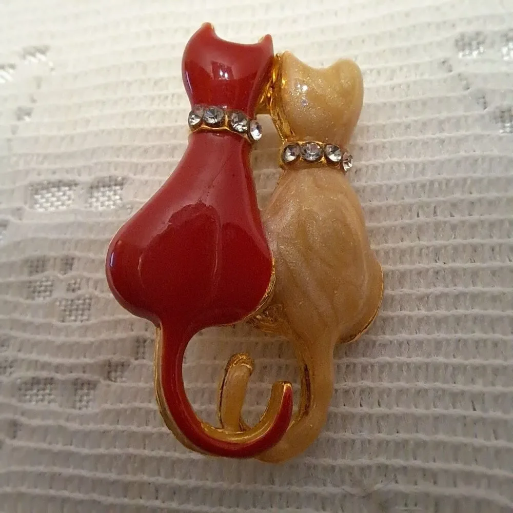 Pins Brooches Lot of 5 Cat Bird Lotus Heart Butterfly Costume Fashion Jewelry
